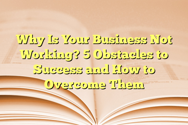 Why Is Your Business Not Working? 5 Obstacles to Success and How to Overcome Them