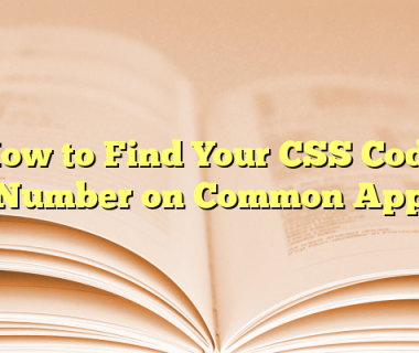 How to Find Your CSS Code Number on Common App