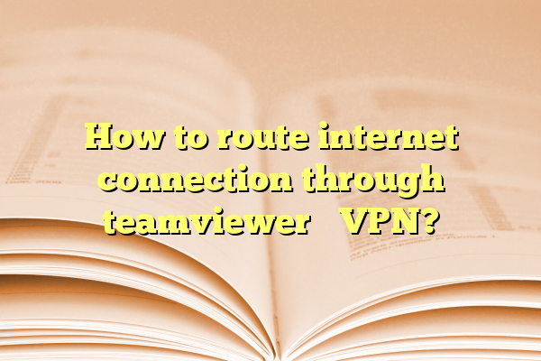 How to route internet connection through teamviewer’s VPN?