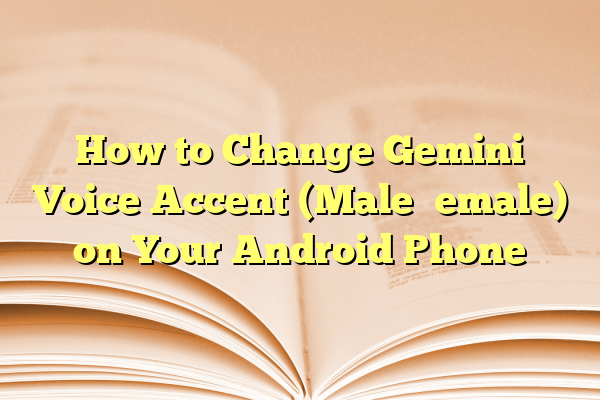 How to Change Gemini Voice Accent (Male⇌Female) on Your Android Phone