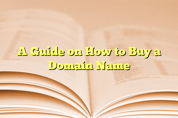 A Guide on How to Buy a Domain Name