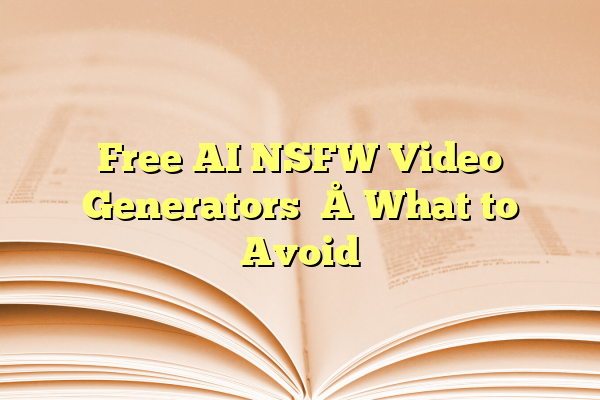 Free AI NSFW Video Generators – What to Avoid