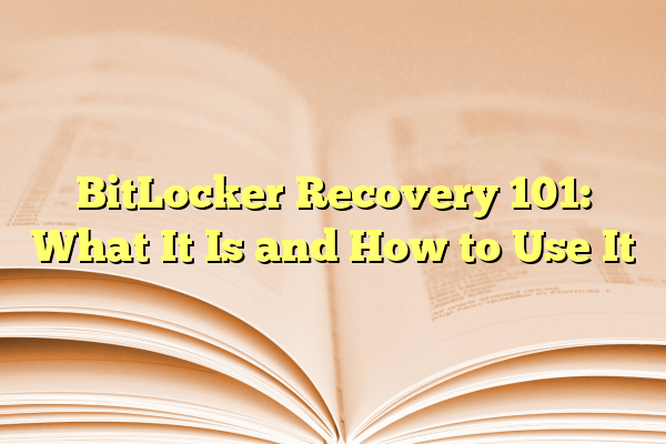 BitLocker Recovery 101: What It Is and How to Use It