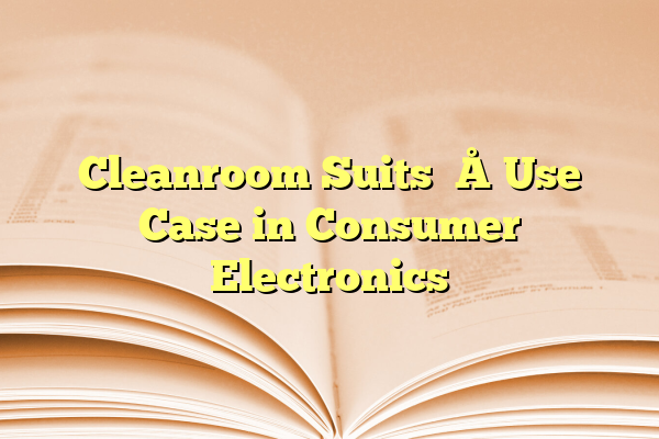Cleanroom Suits – Use Case in Consumer Electronics