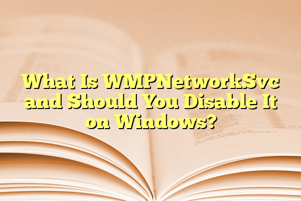 What Is WMPNetworkSvc and Should You Disable It on Windows?