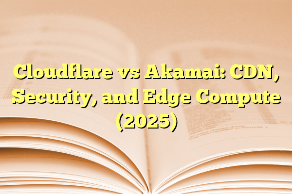 Cloudflare vs Akamai: CDN, Security, and Edge Compute (2025)