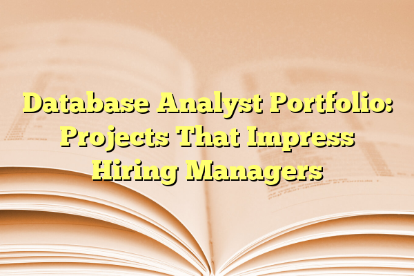 Database Analyst Portfolio: Projects That Impress Hiring Managers