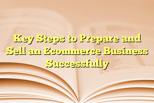 Key Steps to Prepare and Sell an Ecommerce Business Successfully