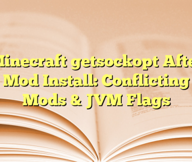 Minecraft getsockopt After Mod Install: Conflicting Mods & JVM Flags