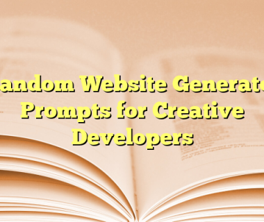 Random Website Generator Prompts for Creative Developers