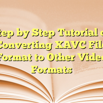 Step by Step Tutorial on Converting XAVC File Format to Other Video Formats