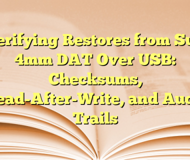Verifying Restores from Sun 4mm DAT Over USB: Checksums, Read-After-Write, and Audit Trails