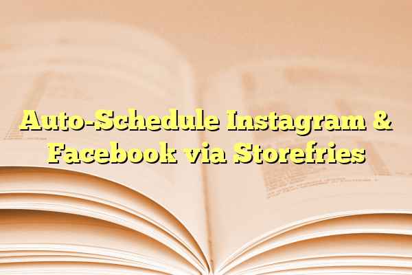 Auto-Schedule Instagram & Facebook via Storefries