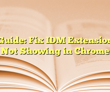 Guide: Fix IDM Extension Not Showing in Chrome