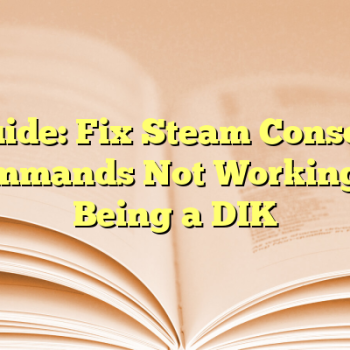 Guide: Fix Steam Console Commands Not Working in Being a DIK