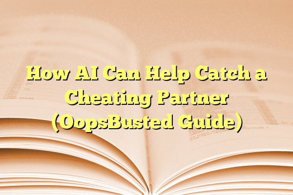 How AI Can Help Catch a Cheating Partner (OopsBusted Guide)