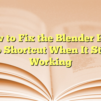 How to Fix the Blender Hold Tab Shortcut When It Stops Working