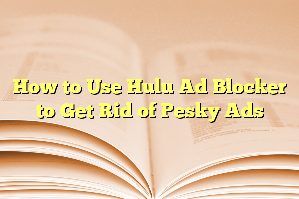 How to Use Hulu Ad Blocker to Get Rid of Pesky Ads