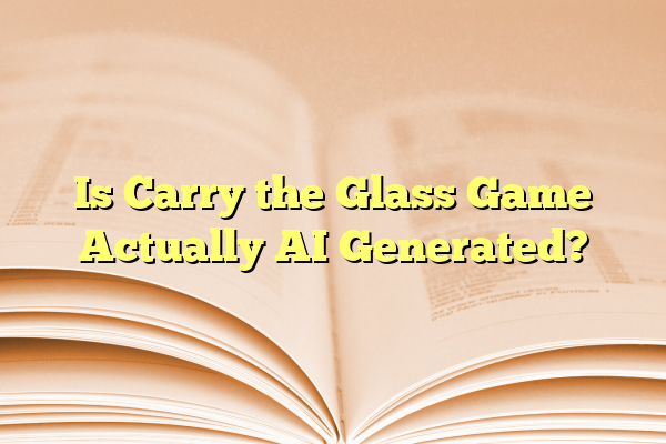 Is Carry the Glass Game Actually AI Generated?