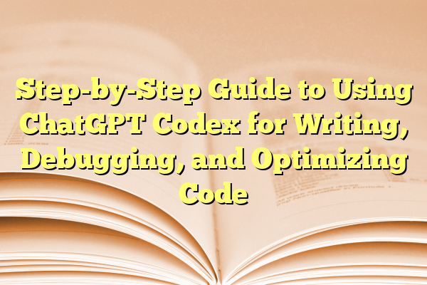 Step-by-Step Guide to Using ChatGPT Codex for Writing, Debugging, and Optimizing Code
