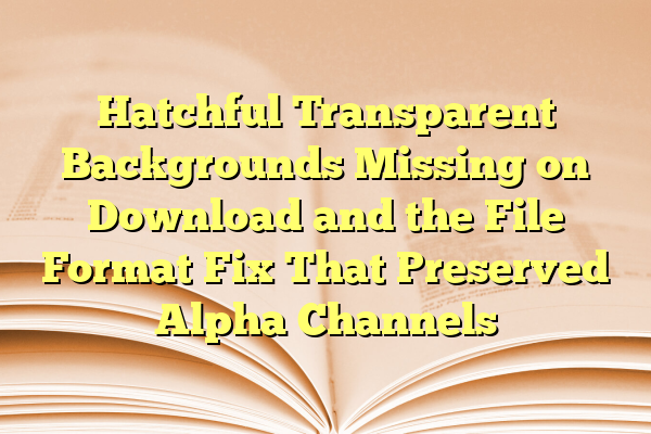 Hatchful Transparent Backgrounds Missing on Download and the File Format Fix That Preserved Alpha Channels