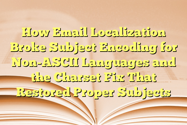 How Email Localization Broke Subject Encoding for Non-ASCII Languages and the Charset Fix That Restored Proper Subjects