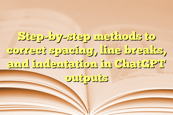 Step-by-step methods to correct spacing, line breaks, and indentation in ChatGPT outputs