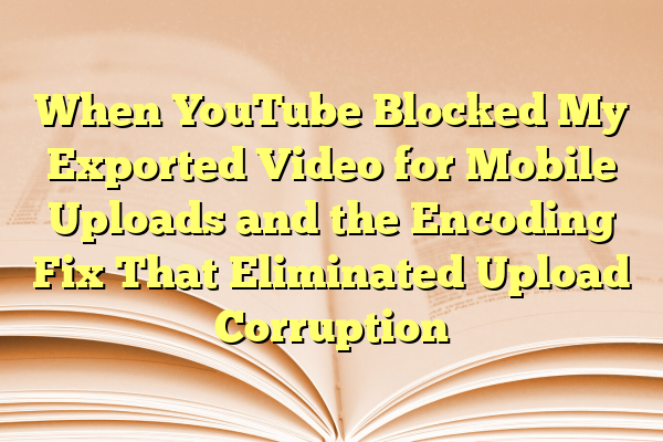 When YouTube Blocked My Exported Video for Mobile Uploads and the Encoding Fix That Eliminated Upload Corruption