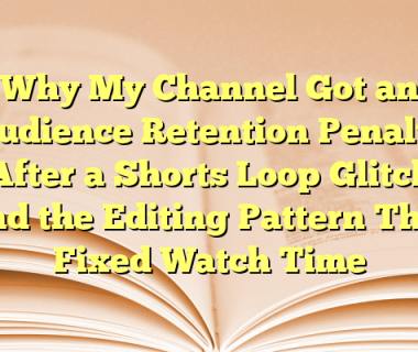 Why My Channel Got an Audience Retention Penalty After a Shorts Loop Glitch and the Editing Pattern That Fixed Watch Time