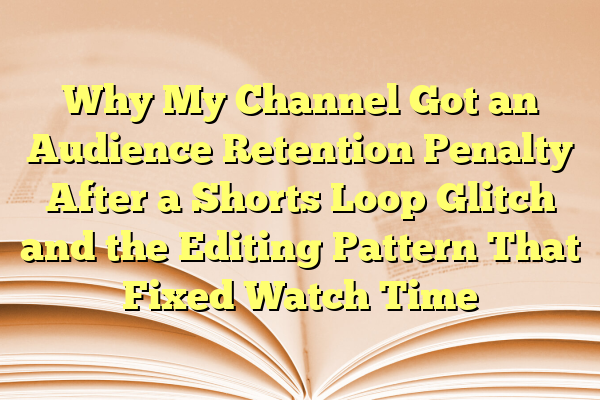Why My Channel Got an Audience Retention Penalty After a Shorts Loop Glitch and the Editing Pattern That Fixed Watch Time