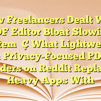 How Freelancers Dealt With PDF Editor Bloat Slowing System — What Lightweight & Privacy-Focused PDF Readers on Reddit Replaced Heavy Apps With