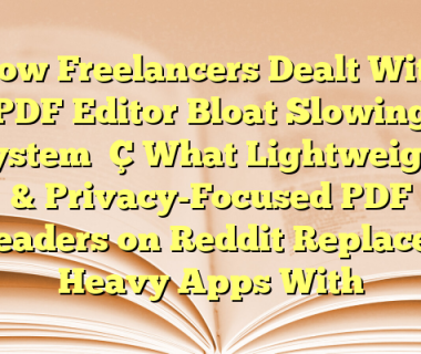 How Freelancers Dealt With PDF Editor Bloat Slowing System — What Lightweight & Privacy-Focused PDF Readers on Reddit Replaced Heavy Apps With