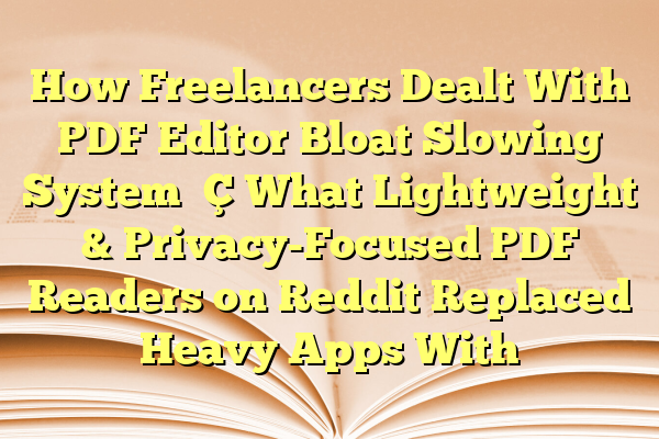 How Freelancers Dealt With PDF Editor Bloat Slowing System — What Lightweight & Privacy-Focused PDF Readers on Reddit Replaced Heavy Apps With