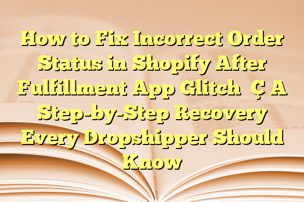 How to Fix Incorrect Order Status in Shopify After Fulfillment App Glitch — A Step-by-Step Recovery Every Dropshipper Should Know