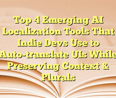 Top 4 Emerging AI Localization Tools That Indie Devs Use to Auto-translate UIs While Preserving Context & Plurals