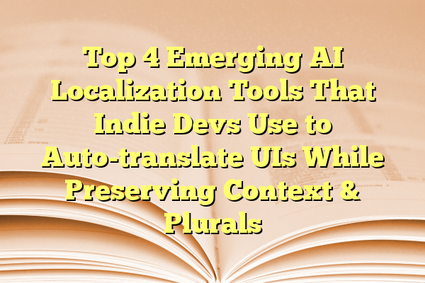 Top 4 Emerging AI Localization Tools That Indie Devs Use to Auto-translate UIs While Preserving Context & Plurals