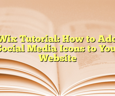 Wix Tutorial: How to Add Social Media Icons to Your Website