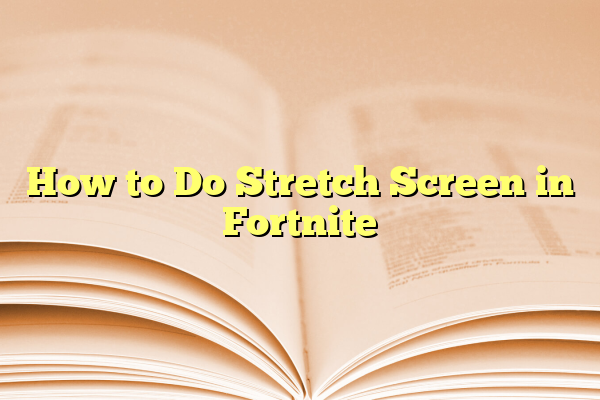 How to Do Stretch Screen in Fortnite
