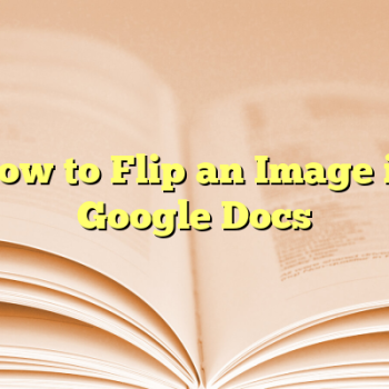 How to Flip an Image in Google Docs