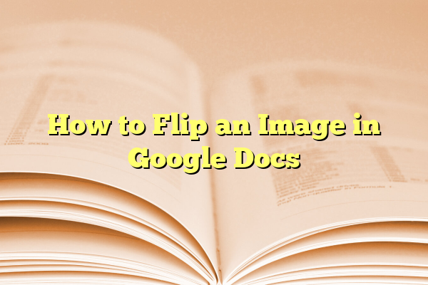 How to Flip an Image in Google Docs
