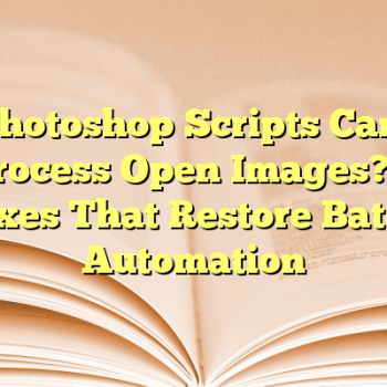 Photoshop Scripts Can’t Process Open Images? 4 Fixes That Restore Batch Automation
