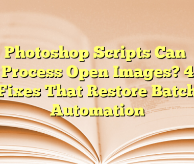 Photoshop Scripts Can’t Process Open Images? 4 Fixes That Restore Batch Automation
