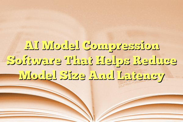 AI Model Compression Software That Helps Reduce Model Size And Latency