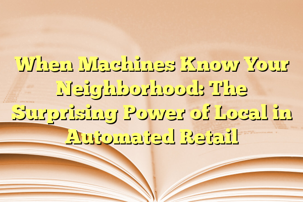 When Machines Know Your Neighborhood: The Surprising Power of Local in Automated Retail