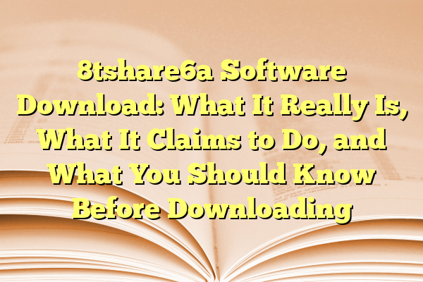 8tshare6a Software Download: What It Really Is, What It Claims to Do, and What You Should Know Before Downloading