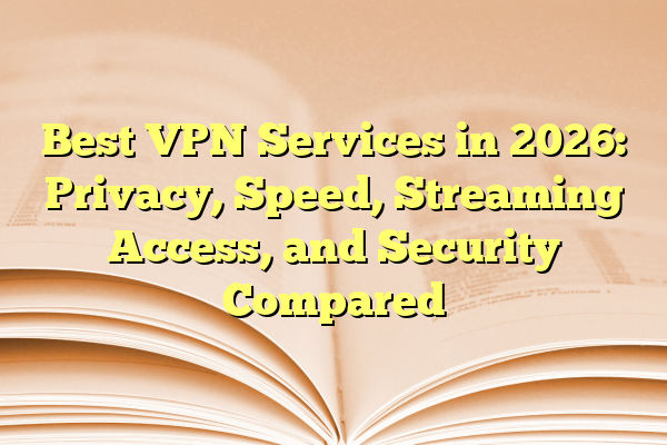 Best VPN Services in 2026: Privacy, Speed, Streaming Access, and Security Compared