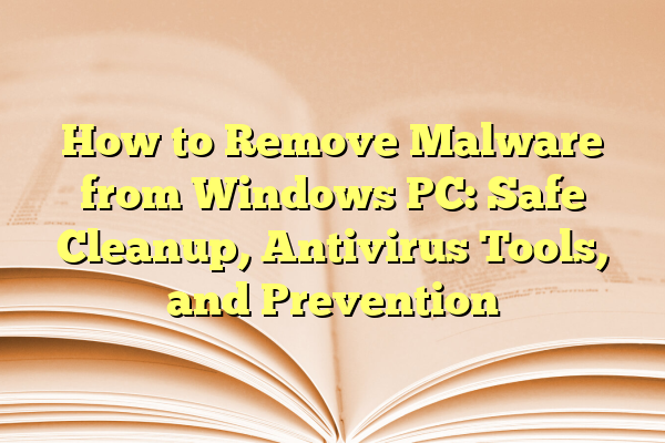 How to Remove Malware from Windows PC: Safe Cleanup, Antivirus Tools, and Prevention