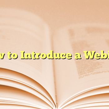 How to Introduce a Webinar