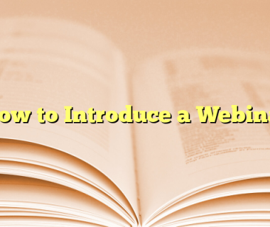 How to Introduce a Webinar